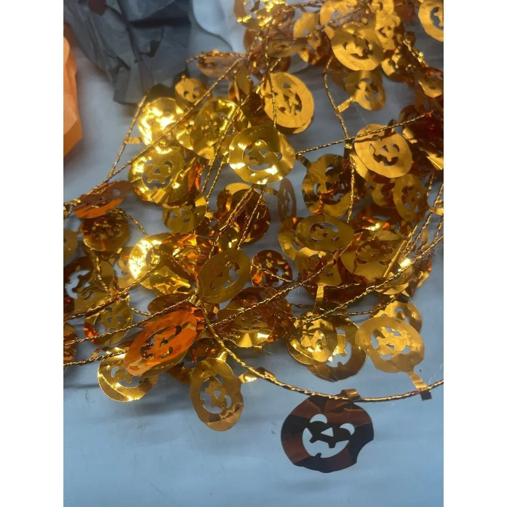 Set of Halloween Scary Party Garlands Crepe Decoration Skull pumpkin orange READ